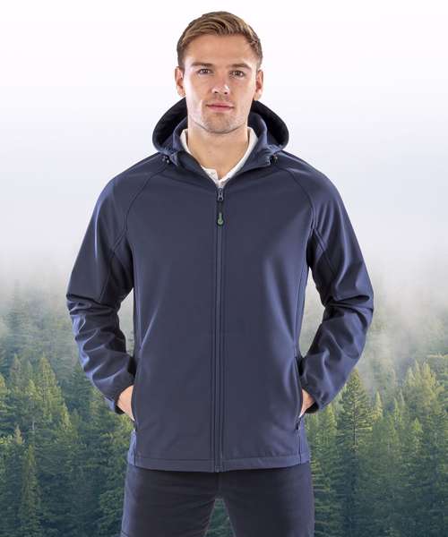 Recycled 3-layer printable hooded softshell